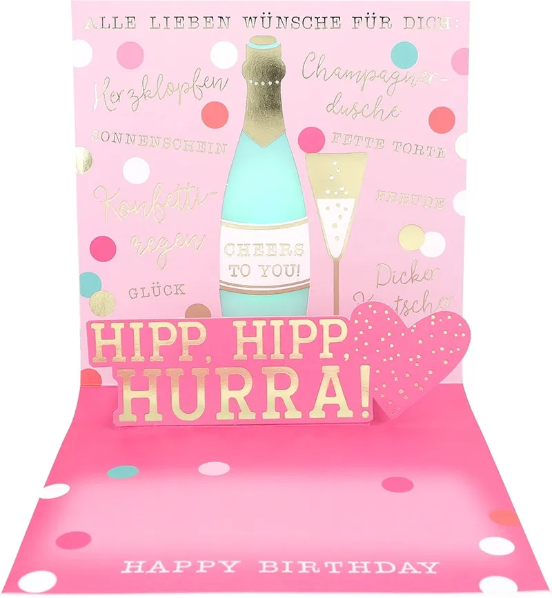 Pop-up-Musikkarte "Eine wundervoll tolle Frau wird 30" mit Licht-Effekt