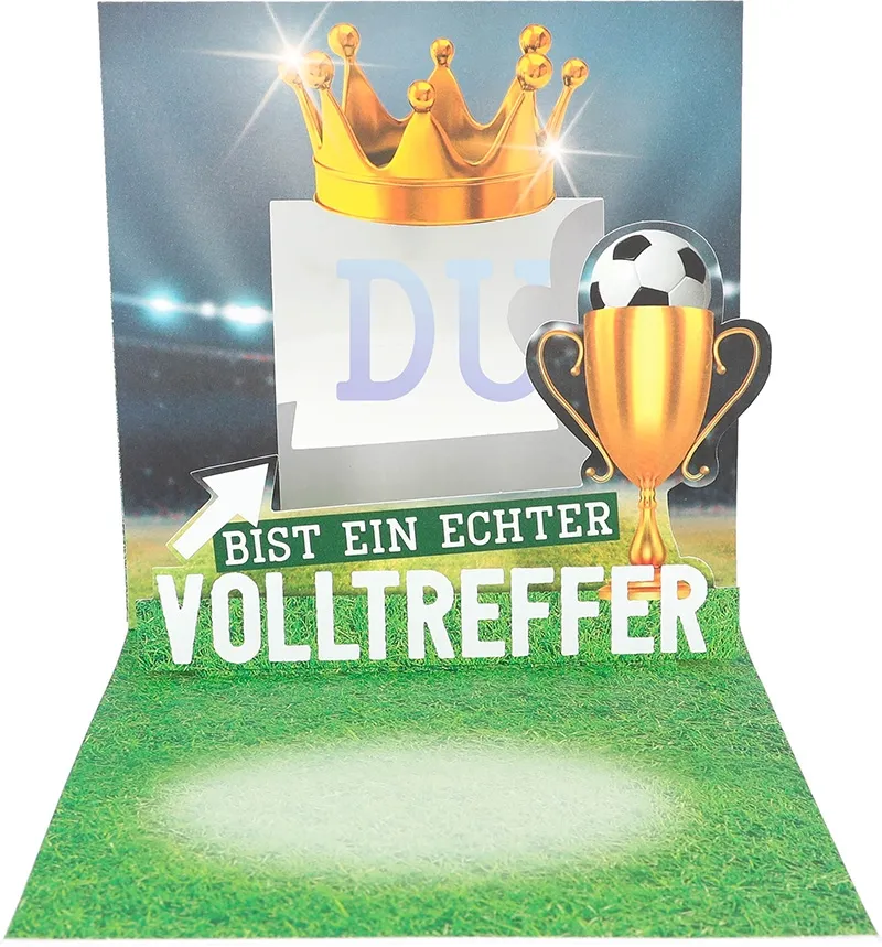 Pop-up-Musikkarte "Volltreffer" mit Licht-Effekt