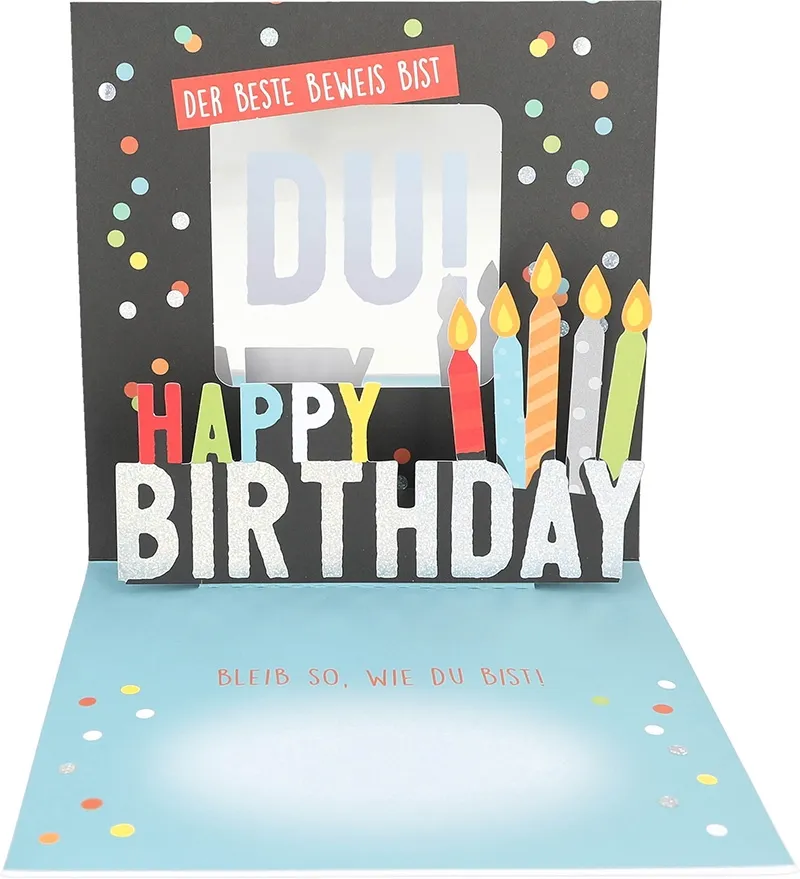 Pop-up-Musikkarte "Älter ist wie jung" mit Licht-Effekt