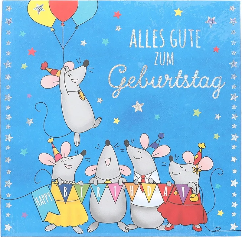 Pop-up-Musikkarte "Alles Gute zum Geburtstag" mit Licht-Effekt