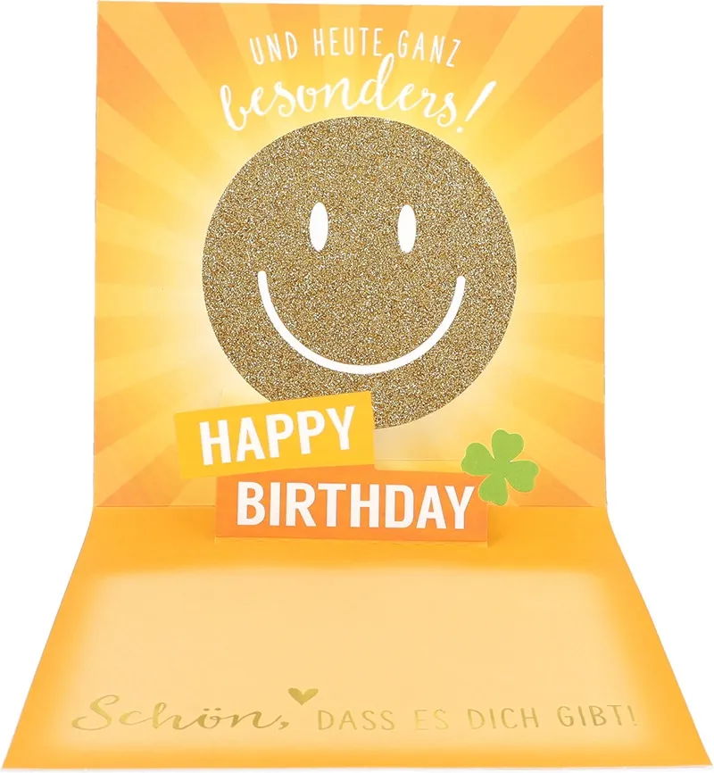 Pop-up-Musikkarte "Here comes the sun" mit Licht-Effekt