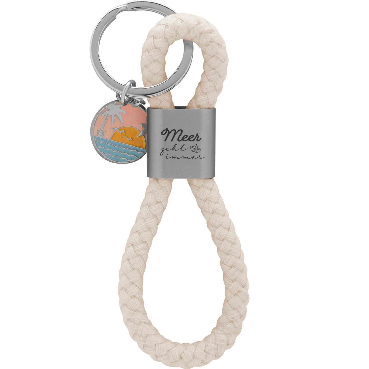 Sheepworld Schlüsselanhänger "Meer geht immer" mit Baumwollkordel