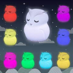 Ulysse – Nachtlicht “Eule”, verschiedene Lichtmodi