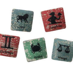 Wörterpuzzle - Holztafeln mit Sternzeichen