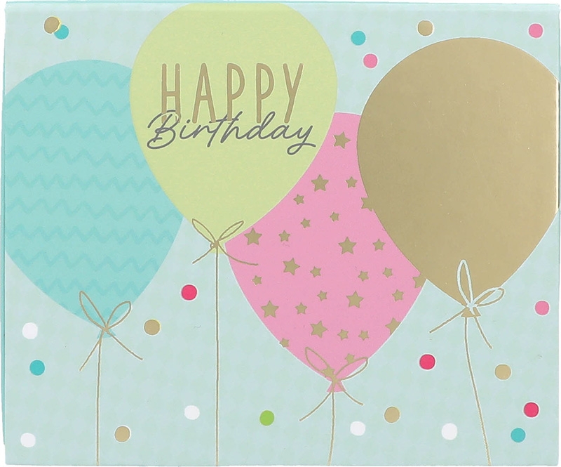 Geschenkbox mit Musik "Happy Birthday" mit Luftballons