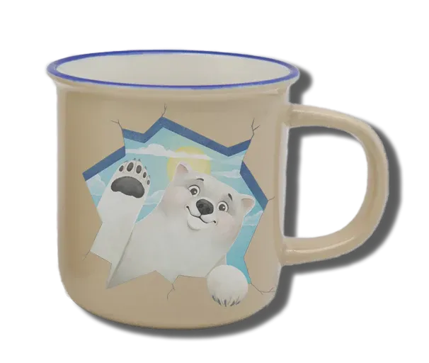 Handgemachte Tasse "Eisbär" mit Wunschname