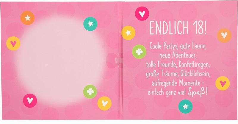 Musikkarte 18. Geburtstag / pink