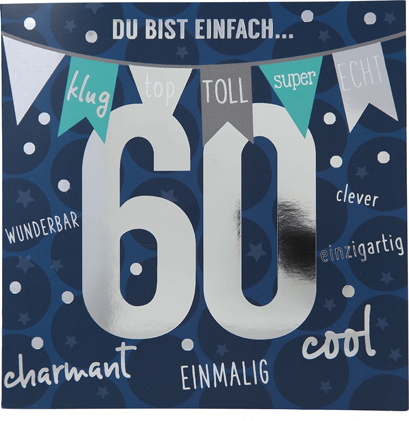 Musikkarte 60. Geburtstag / dunkelblau