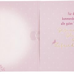 Musikkarte 80. Geburtstag / altrosa