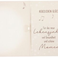 Musikkarte 90. Geburtstag / grau