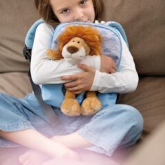 NICI Rucksack hellblau mit Löwe Plüschtier 25cm