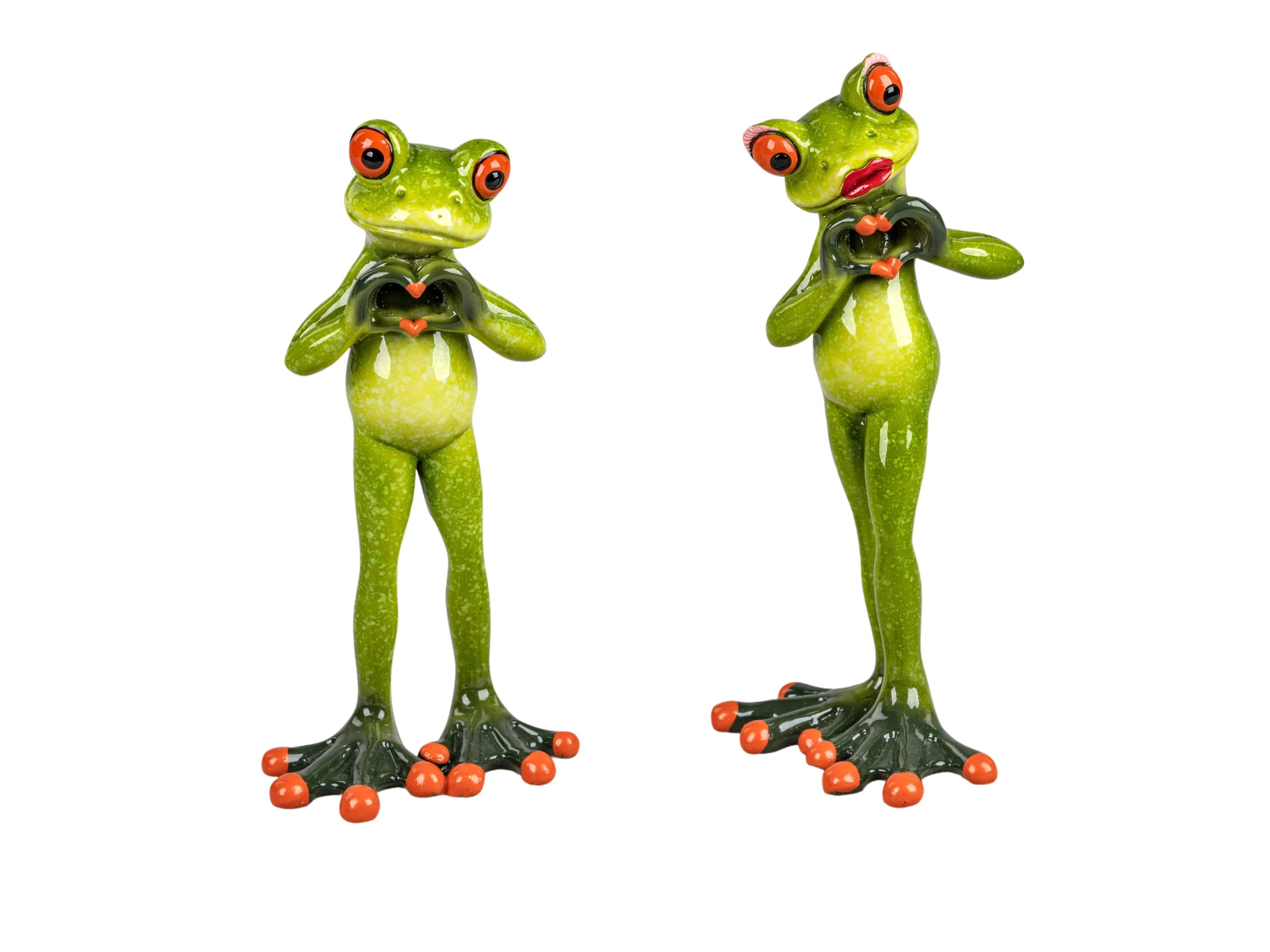 Formano Froschpaar mit Handherz, hellgrün - Froschhausen