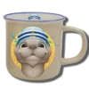 Handgemachte Tasse "Bullauge & Seehund" mit Wunschname