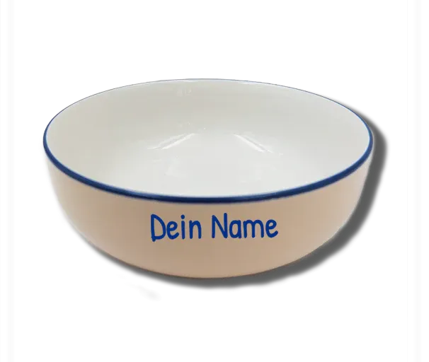 Handgemachte Schale Natur (Ø 15cm) mit Motiv und Wunschname