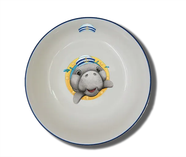 Handgemachte Schale Natur (Ø 15cm) "Bullauge & Seekuh" mit Wunschname