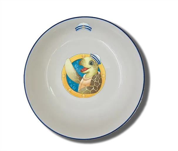 Handgemachte Schale Natur (Ø 15cm) "Bullauge & Schildkröte" mit Wunschname