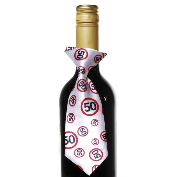 Flaschen-Deko "Krawatte" zum 50. Geburtstag