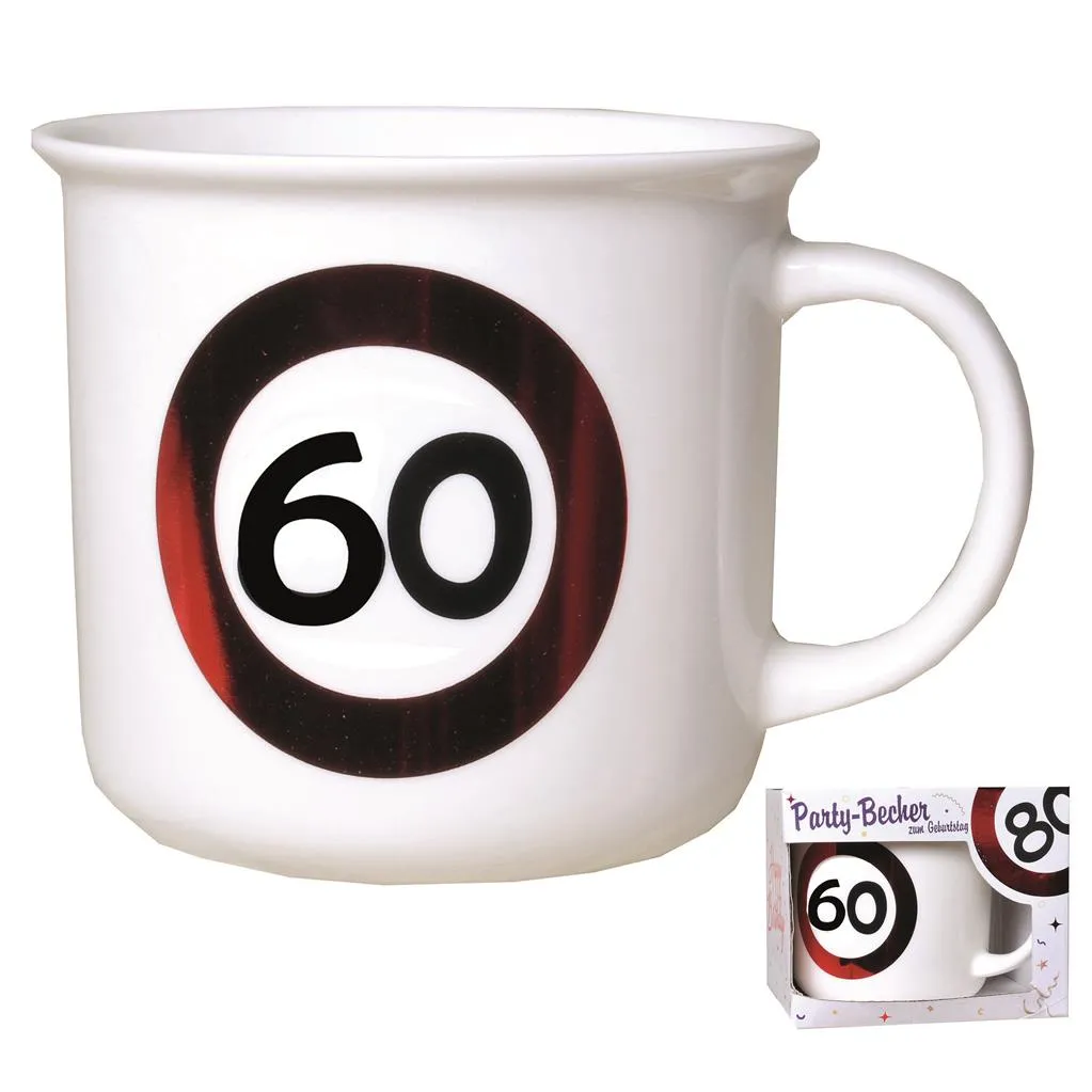 Party-Becher zum 60. Geburtstag "Verkehrsschild"