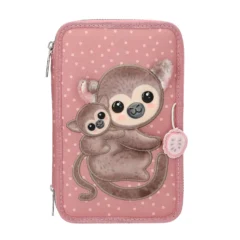 TOPModel 3-Fach Federtasche JUICY mit Affen-Applikation
