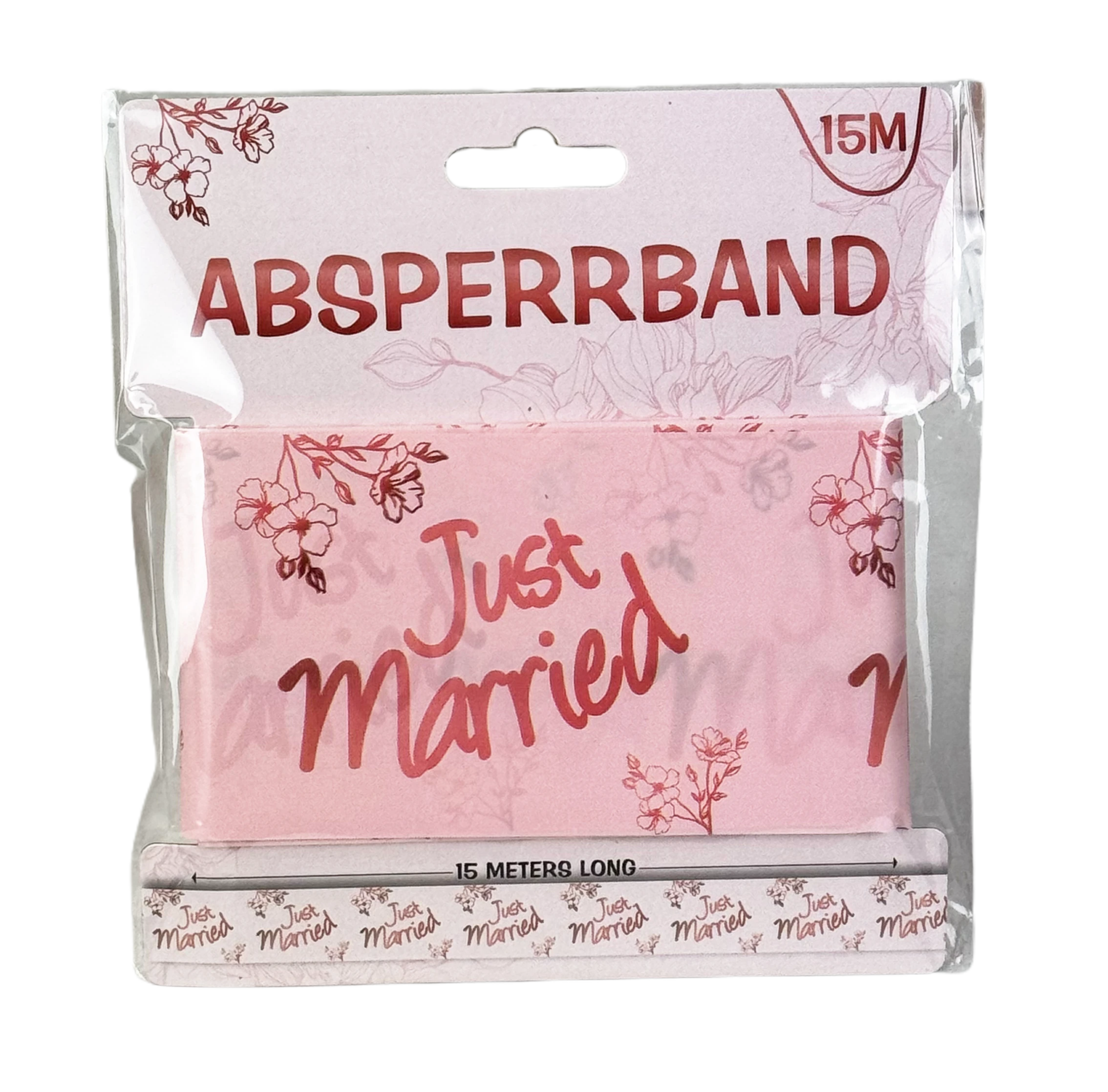 Absperrband "Just Married" Rosa