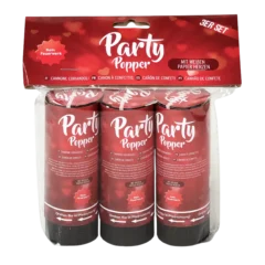 Party Popper "Weiße Herzen", 3er Set