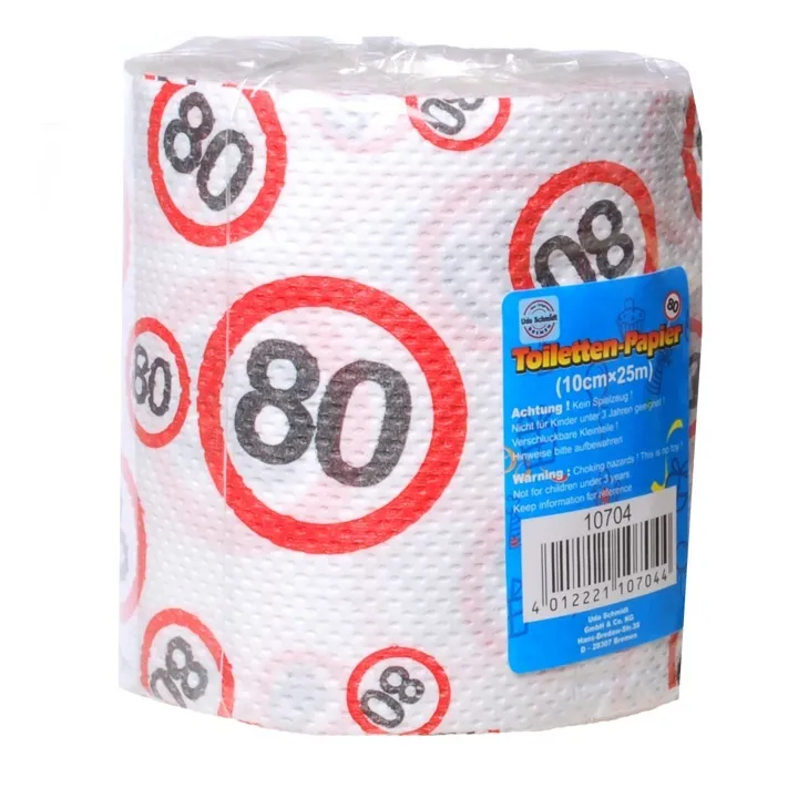 Toilettenpapier zum 80. Geburtstag "Verkehrsschild"
