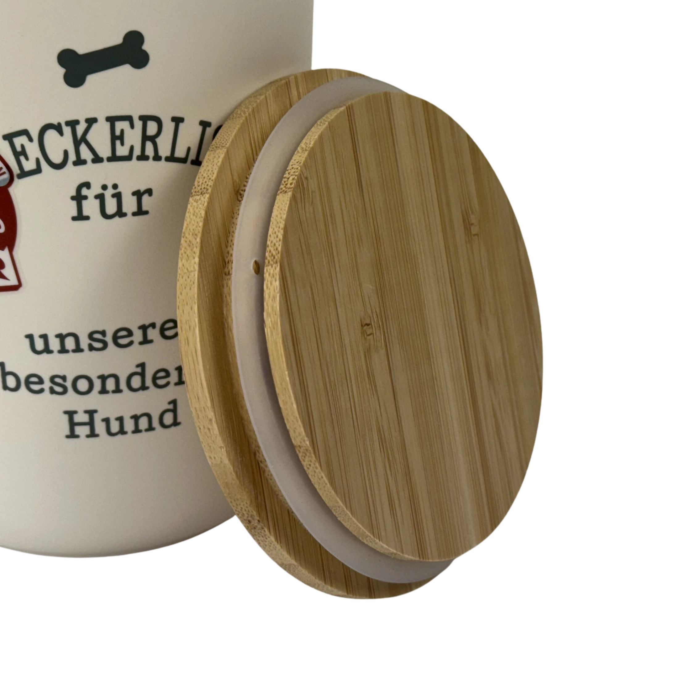 Personalisierte Vorratsdose für Hundeleckerlis mit Namen und Sprüchen