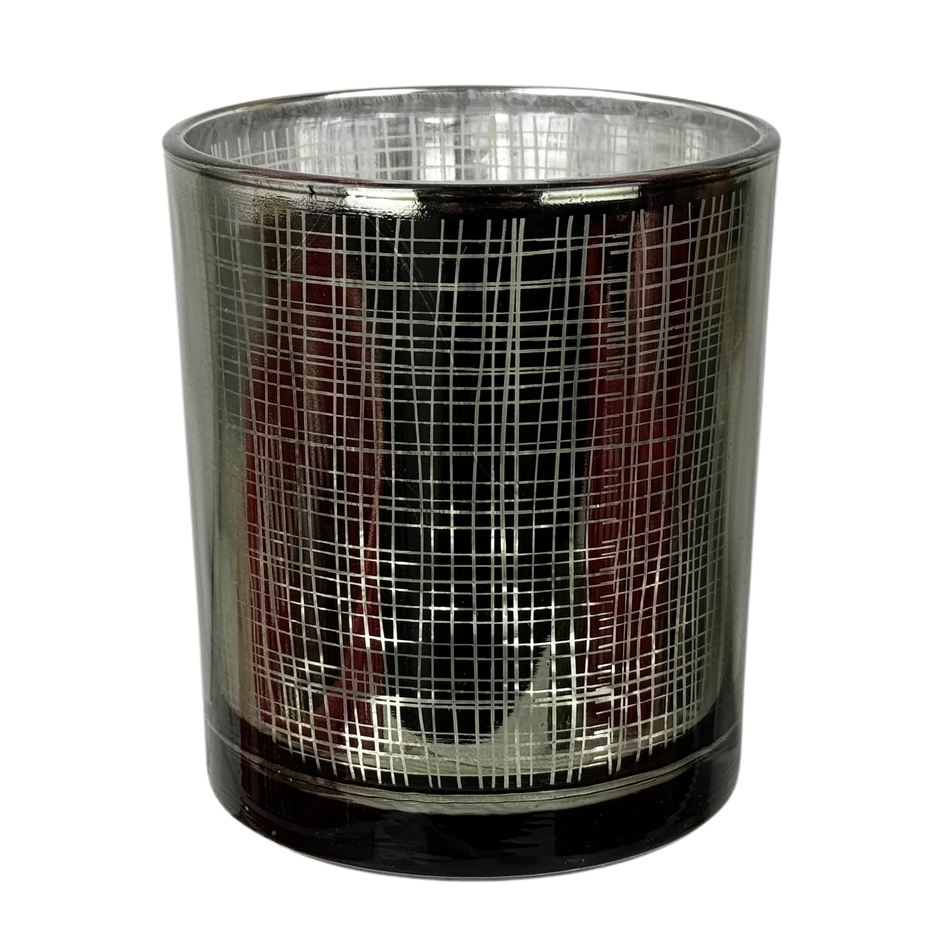 Windlicht "Gitter" in Silber