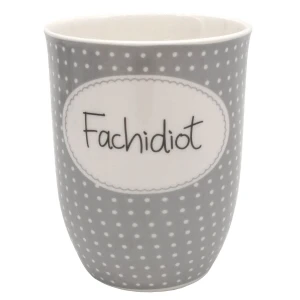 Mea-Living Tasse mit Henkel "Fachidiot" grau