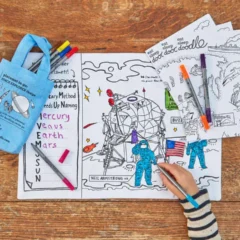 Tischset - Weltraumforscher - ausmalbar - Eat Sleep Doodle