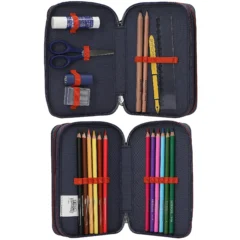 Adventure World 2 Fach Federtasche mit Spinnen-Motiv, diverse Zubehöransichten