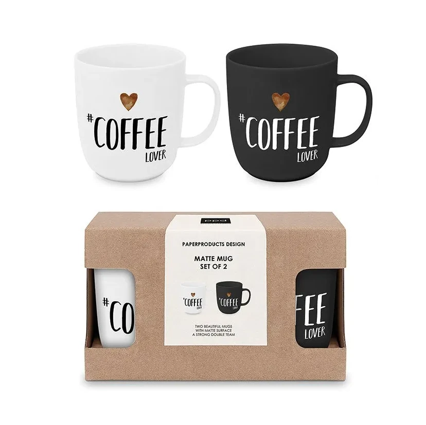 ppd Tassen-Set "Coffee Lover" in matter Optik