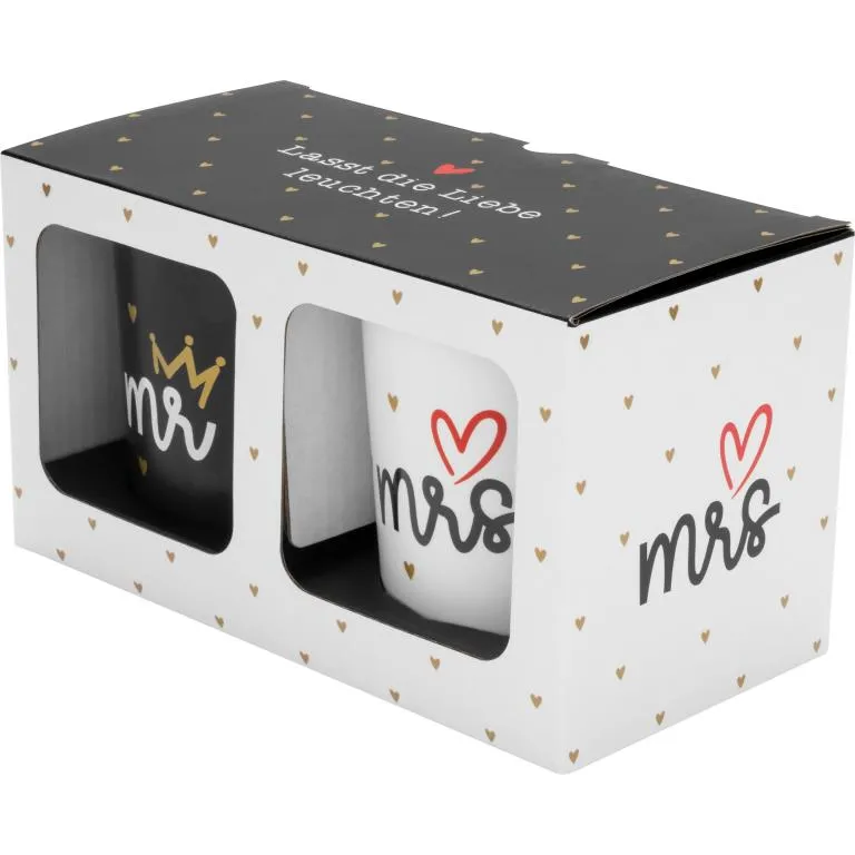 Sheepworld Kerzen-Set "mr & mrs" mit Vanilleduft, bestehend aus zwei Kerzen