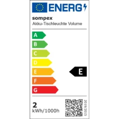 Tischleuchte VOLUME mit Akku by Sompex Energie-Info