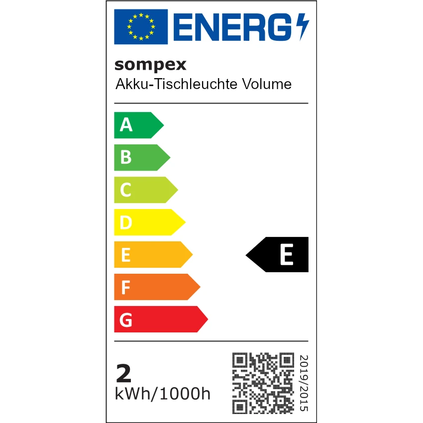 Tischleuchte VOLUME mit Akku by Sompex Energie-Info