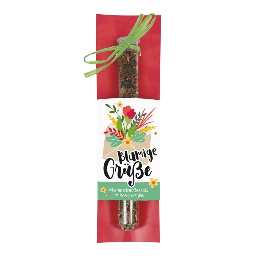 Blumige Grüße - Blumenstraußersatz im Reagenzglas