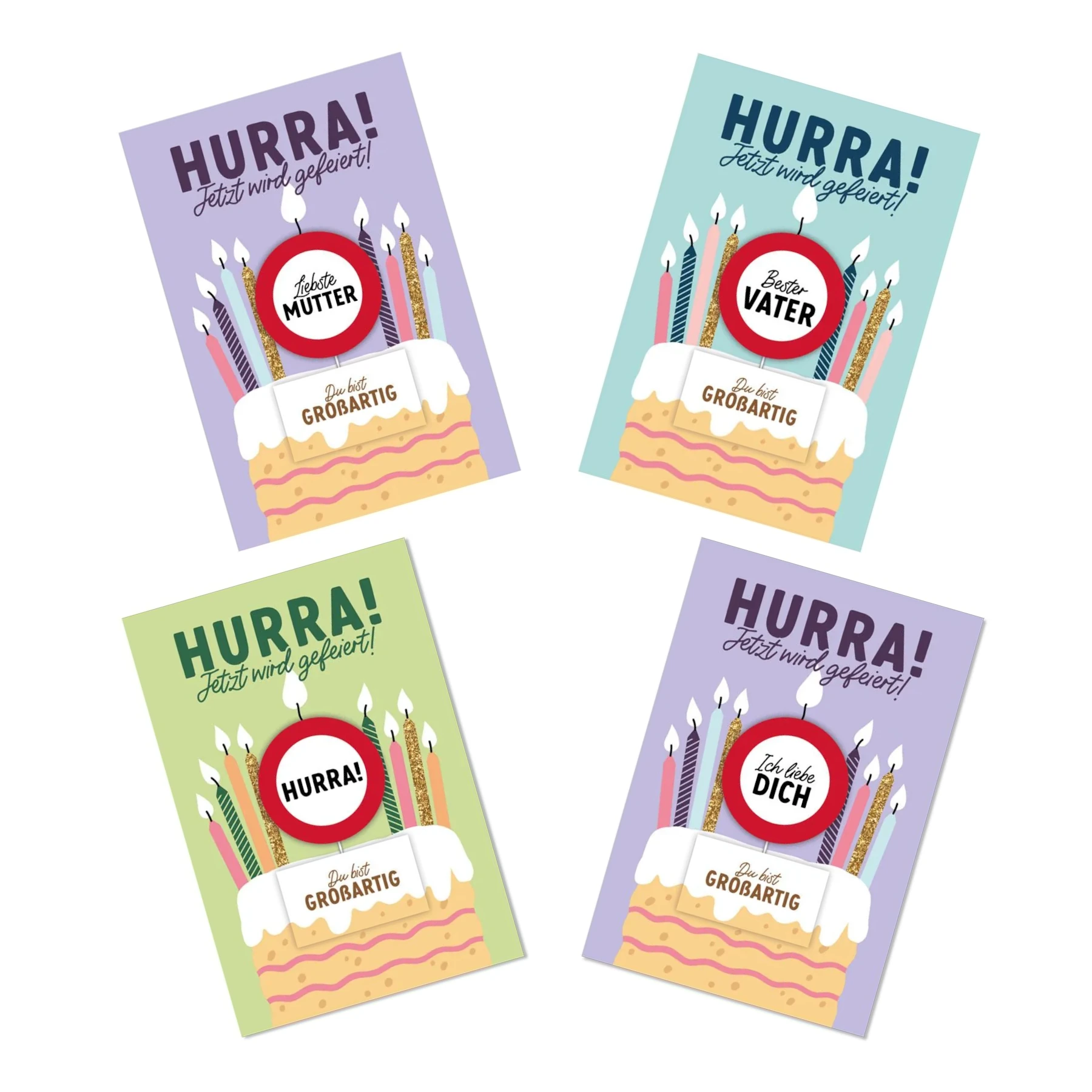 Grußkarte mit Kerze und Spruch