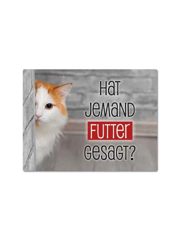 Magnet "Hat jemand Futter gesagt?" mit Katze