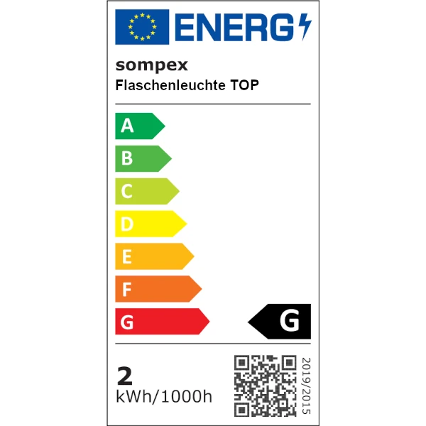 Flaschenleuchte TOP 2.0 by Sompex - Energielabel