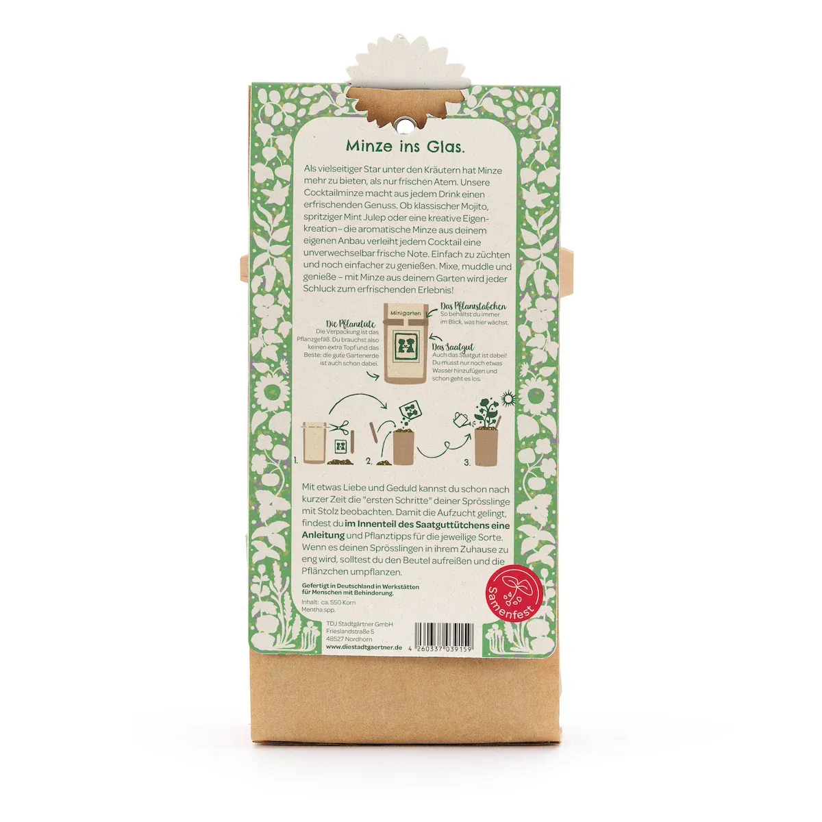 Die Stadtgärtner – Minigarten "Cocktail-Minze" Anzuchtset