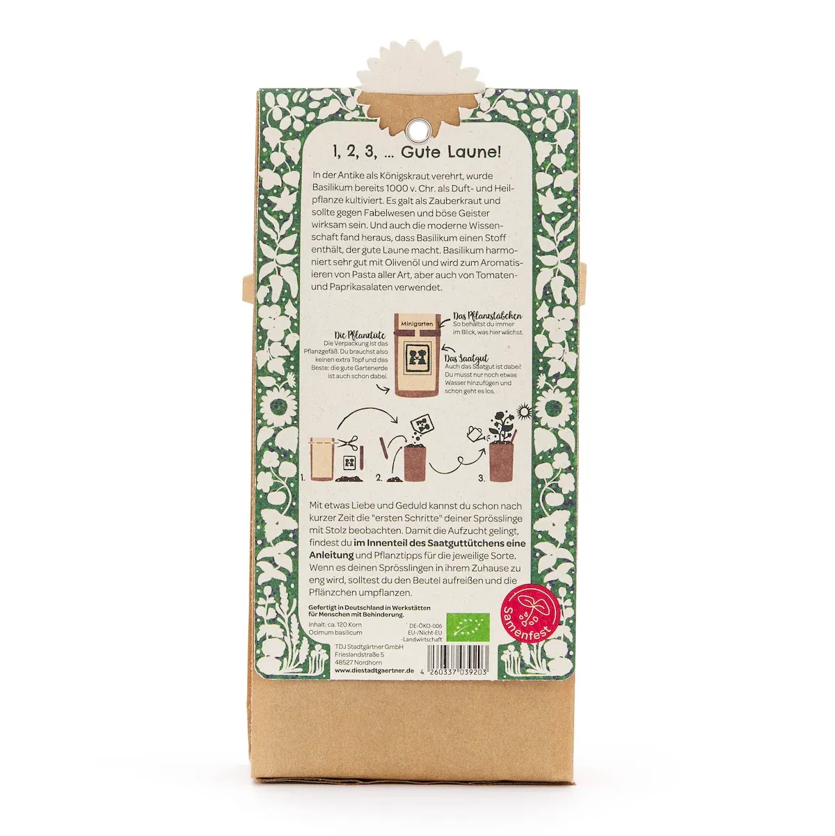 Die Stadtgärtner – Minigarten "Pesto-Basilikum" Anzuchtset