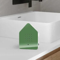 Grüne ZwitscherBox Moodbild in Badezimmer