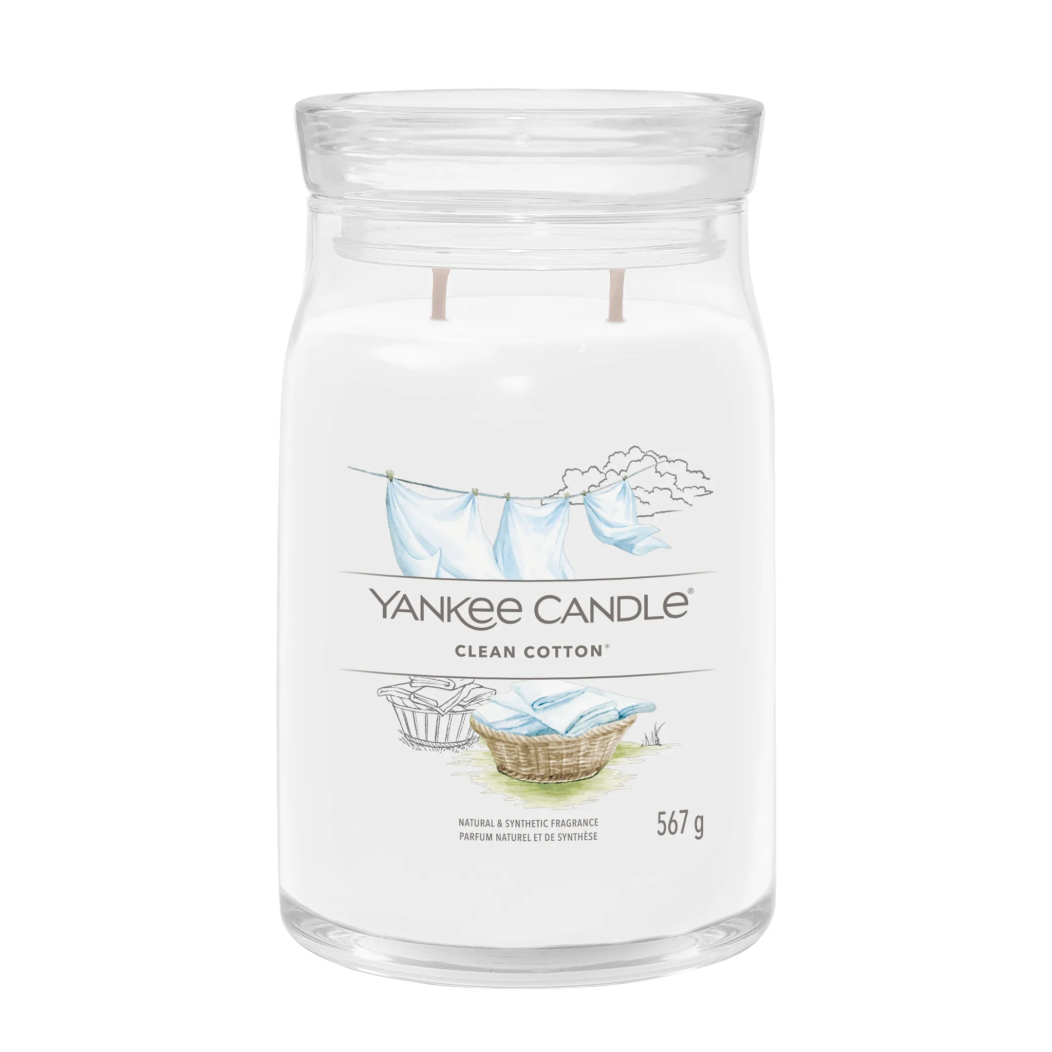Yankee Candle Duftkerze - Clean Cotton, Large Glas
