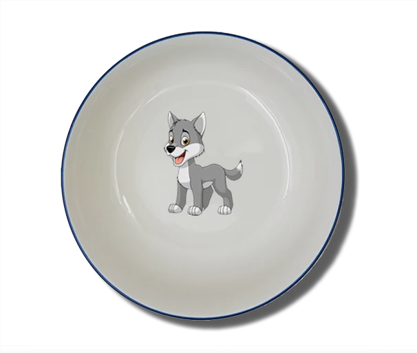 Schale Natur (Ø 15cm) "Wolf" mit Wunschname