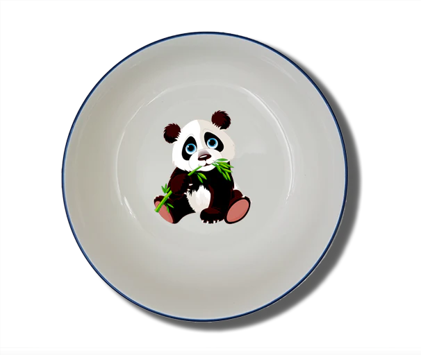 Schale Natur (Ø 15cm) "Panda" mit Wunschname