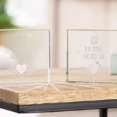 Briefbeschwerer „Herzchen“ aus Glas, Stimmungsbild