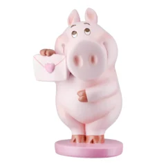 Schwein-Figur „Babe“ aus Kunstharz mit Briefumschlag