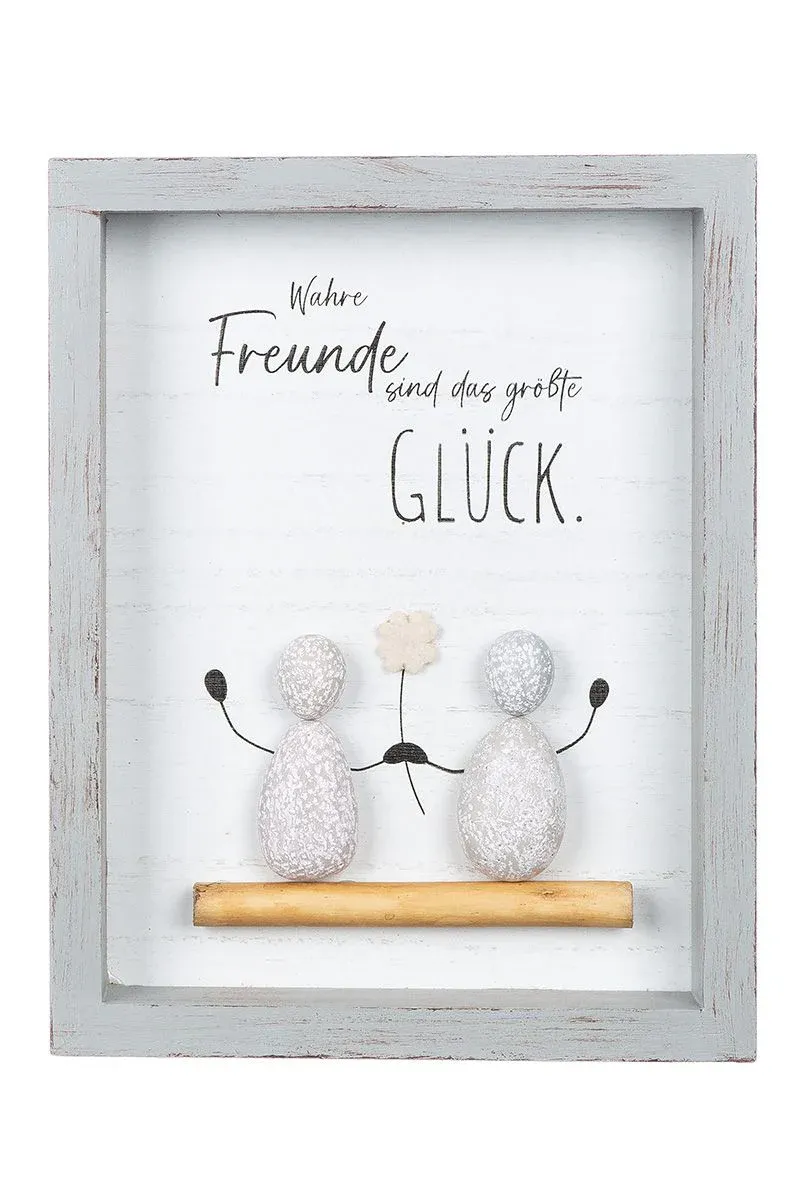 Steinbild „Freundschaft“ mit Spruch