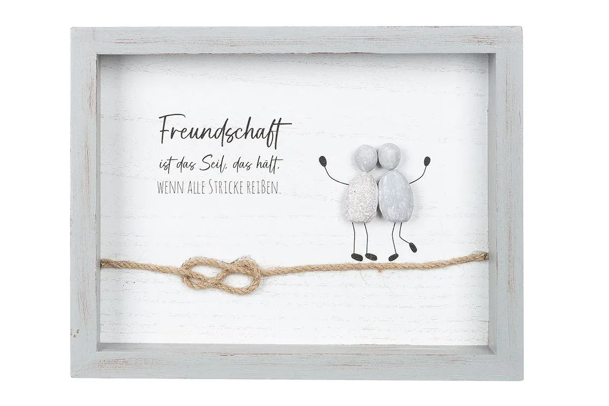 Steinbild „Freundschaft“ mit Spruch