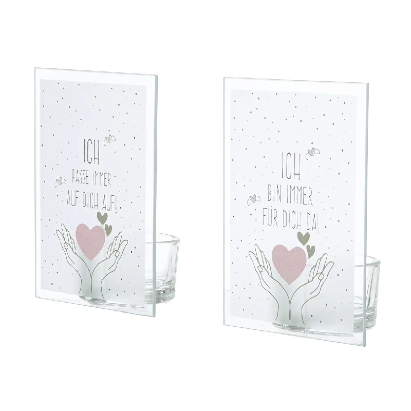 Teelichtleuchter "Herzchen" aus Glas